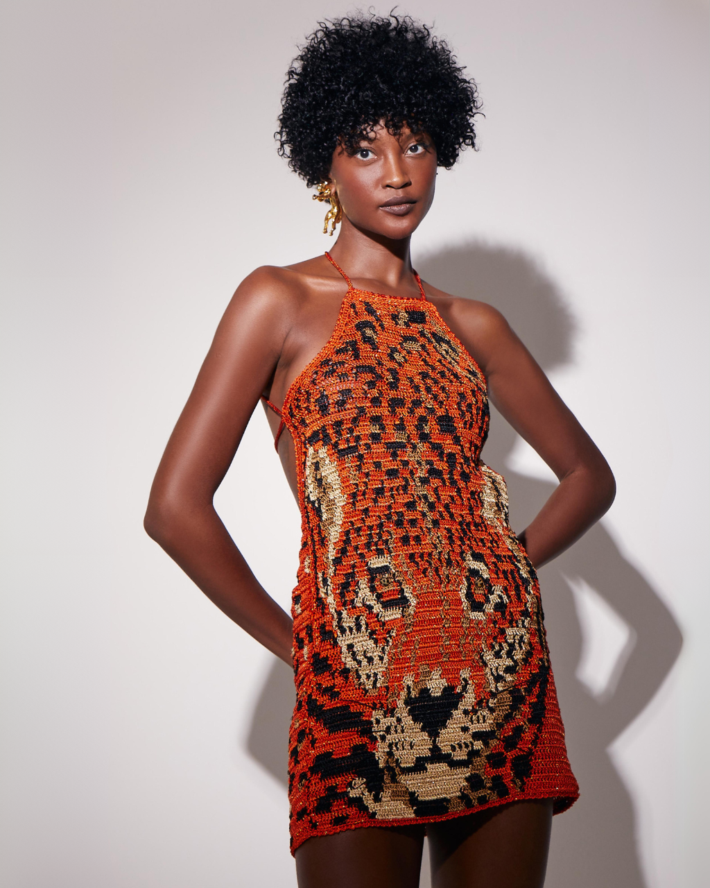 Orange animal print dress best sale