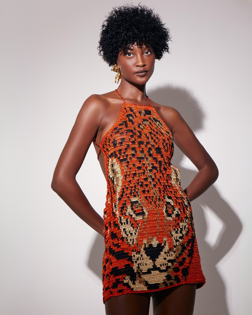 Orange leopard print dress discount