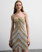 SILVER ZEBRA SHORT DRESS
