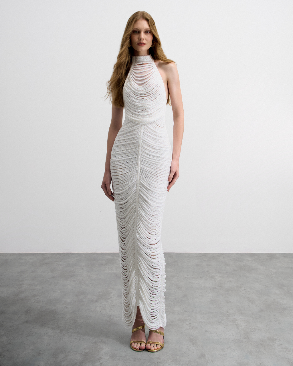 ワンピース ALAIA Woman Dress White AA9R2618T447A 000 Asymmetrical Dress with Belt ALAIA AA9R2618T447A 000 - Ancote
