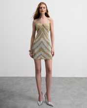 SILVER ZEBRA SHORT DRESS