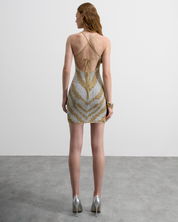 SILVER ZEBRA SHORT DRESS