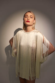CHLOE SHORT DRESS IN OFF WHITE