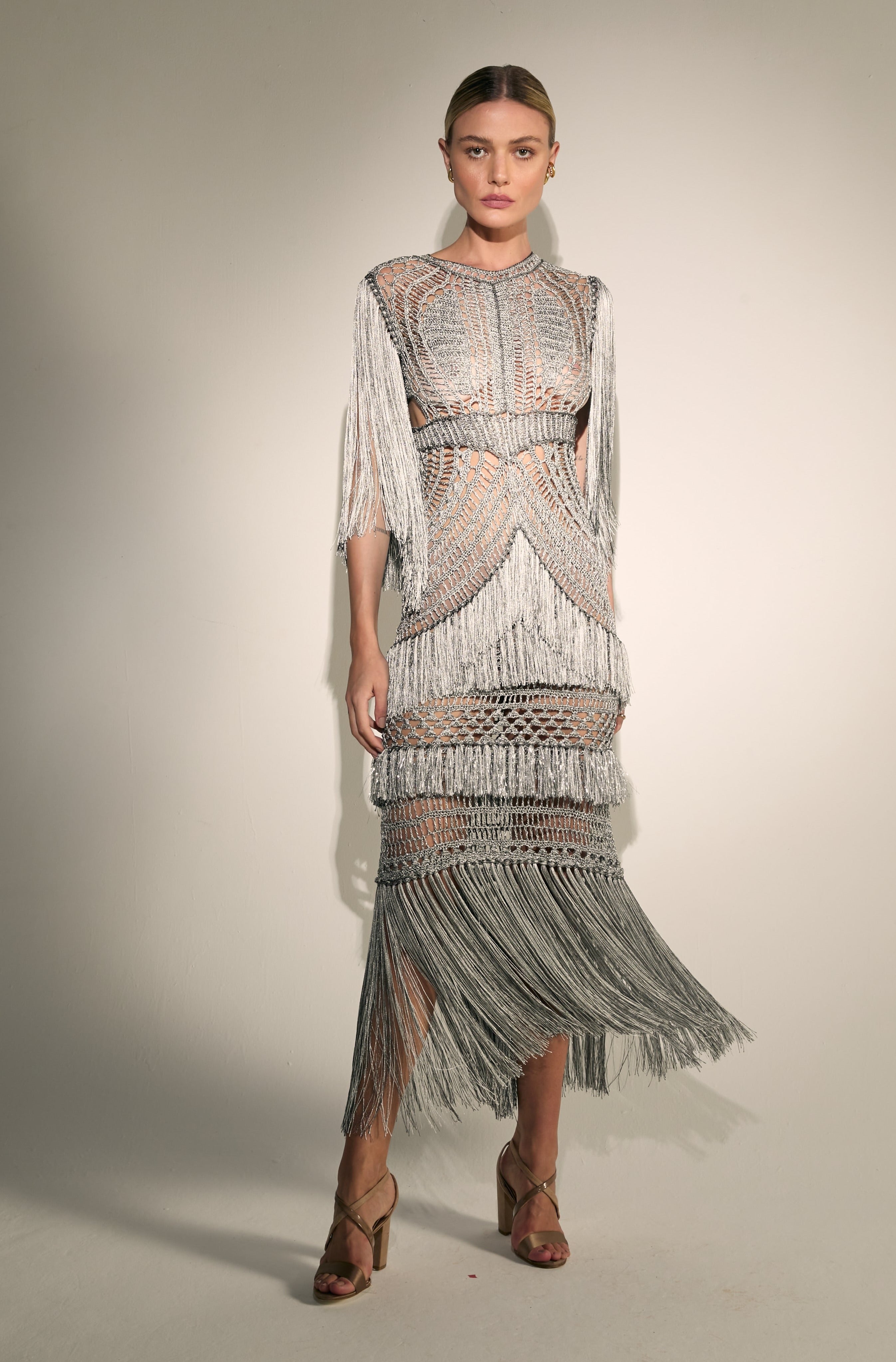 EVELYN DRESS IN SILVER