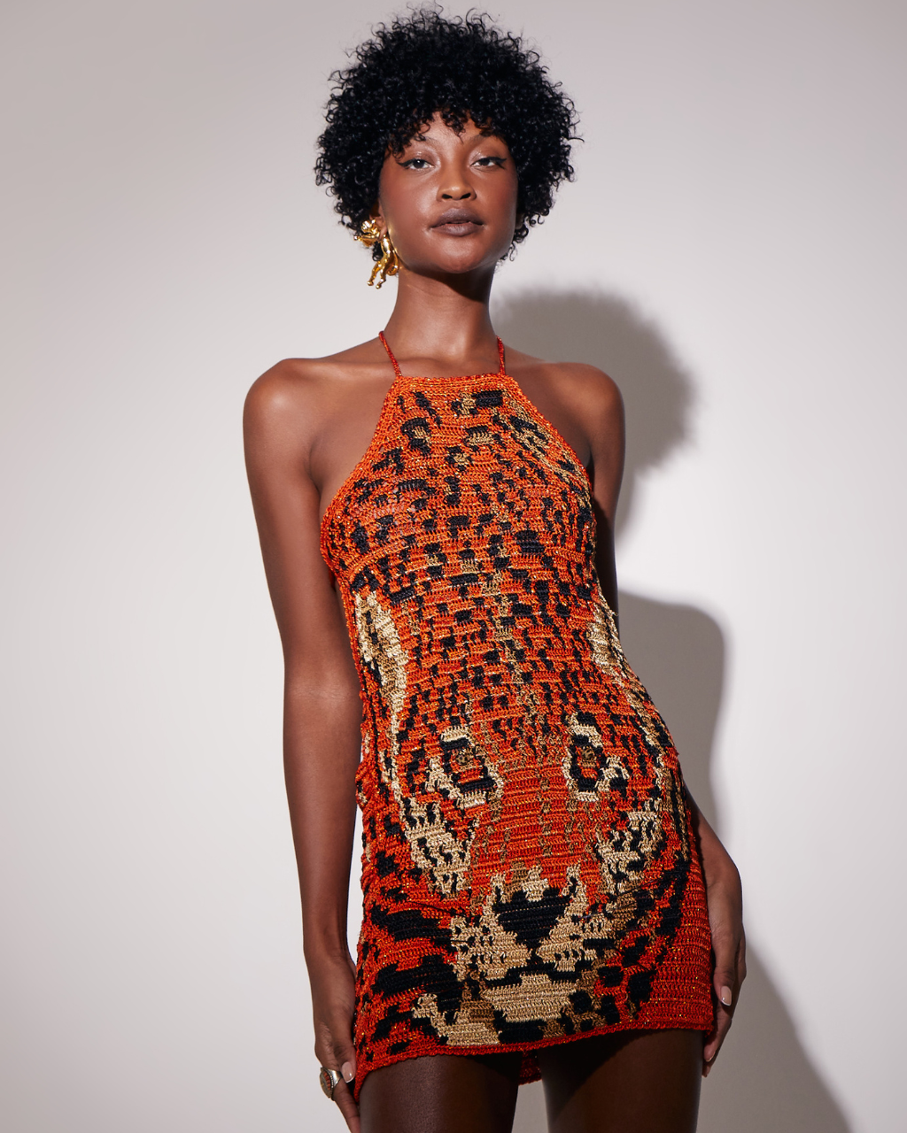 ORANGE LEOPARD DRESS