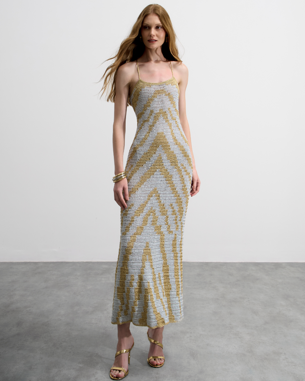 SILVER ZEBRA LONG DRESS