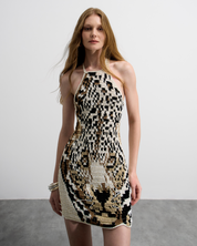 LEOPARD DRESS IN WHITE